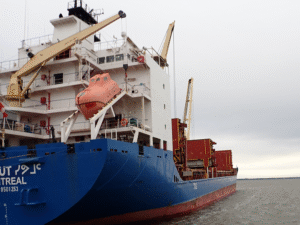 Starboard side view of the cargo vessel Sivumut. Credit: TSB Canada